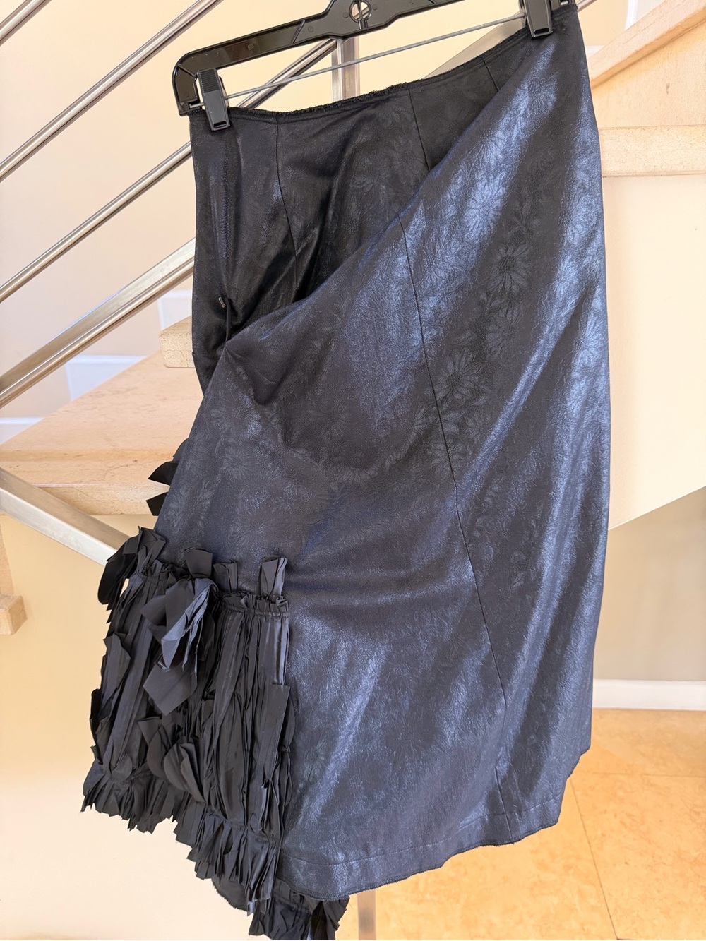 Vintage COMME des Garcons Rare Midi Skirt with Fringe Trim - Picture 4 of 15